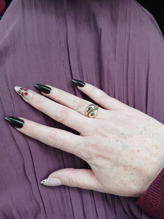 Espresso Bloom | Burgundy Floral Press-On Nails