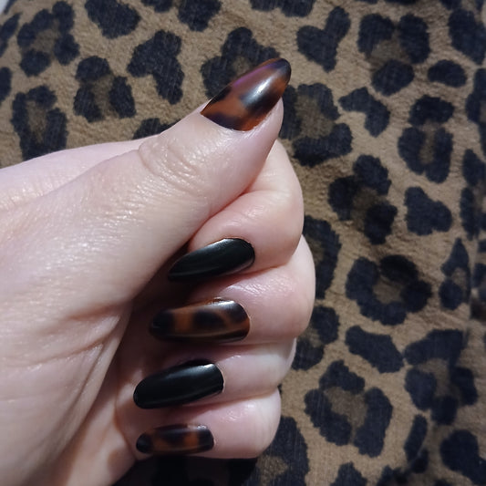 Tortoise Noir | Tortoiseshell & Black Press-On Nails
