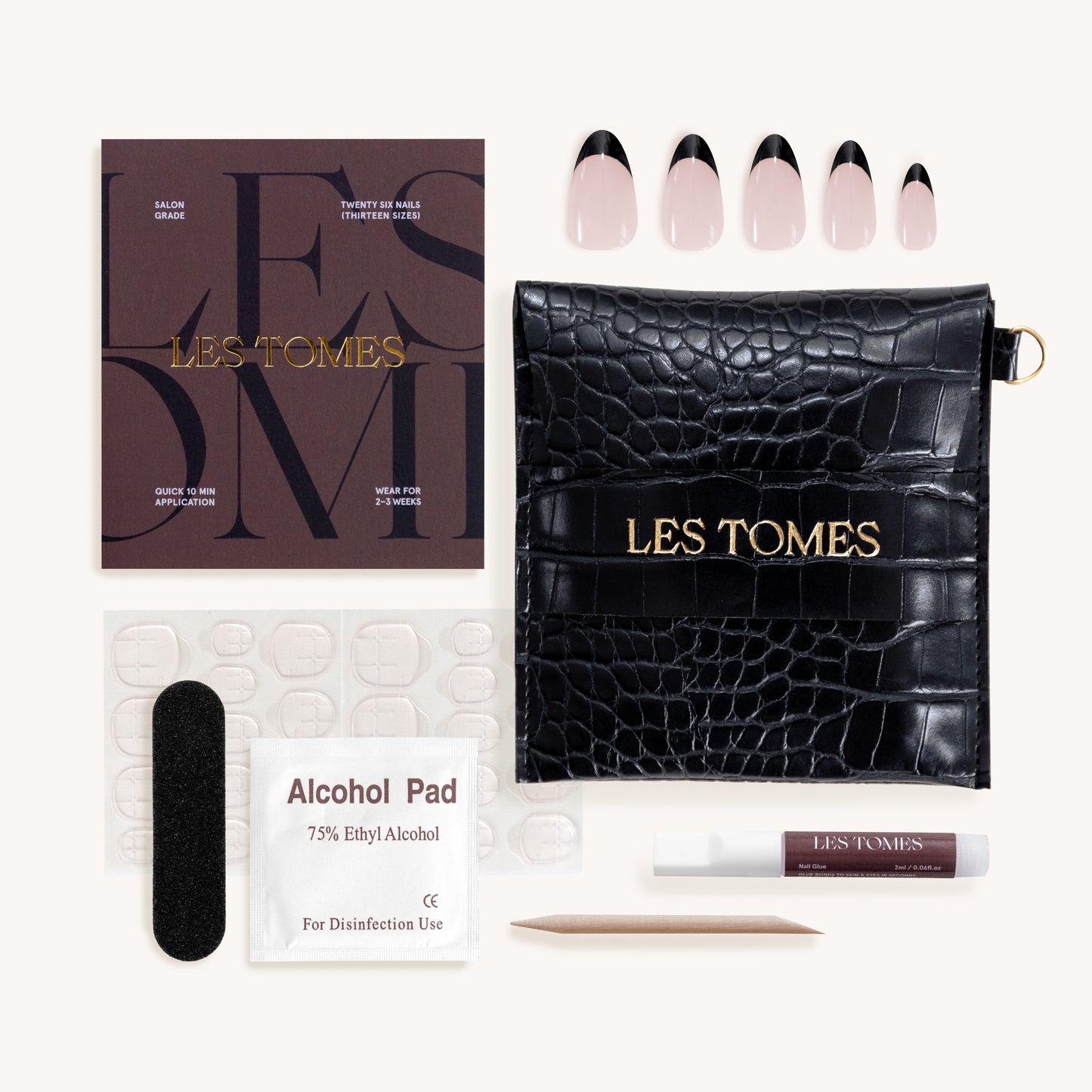 Press on Nails - Noir French image 3