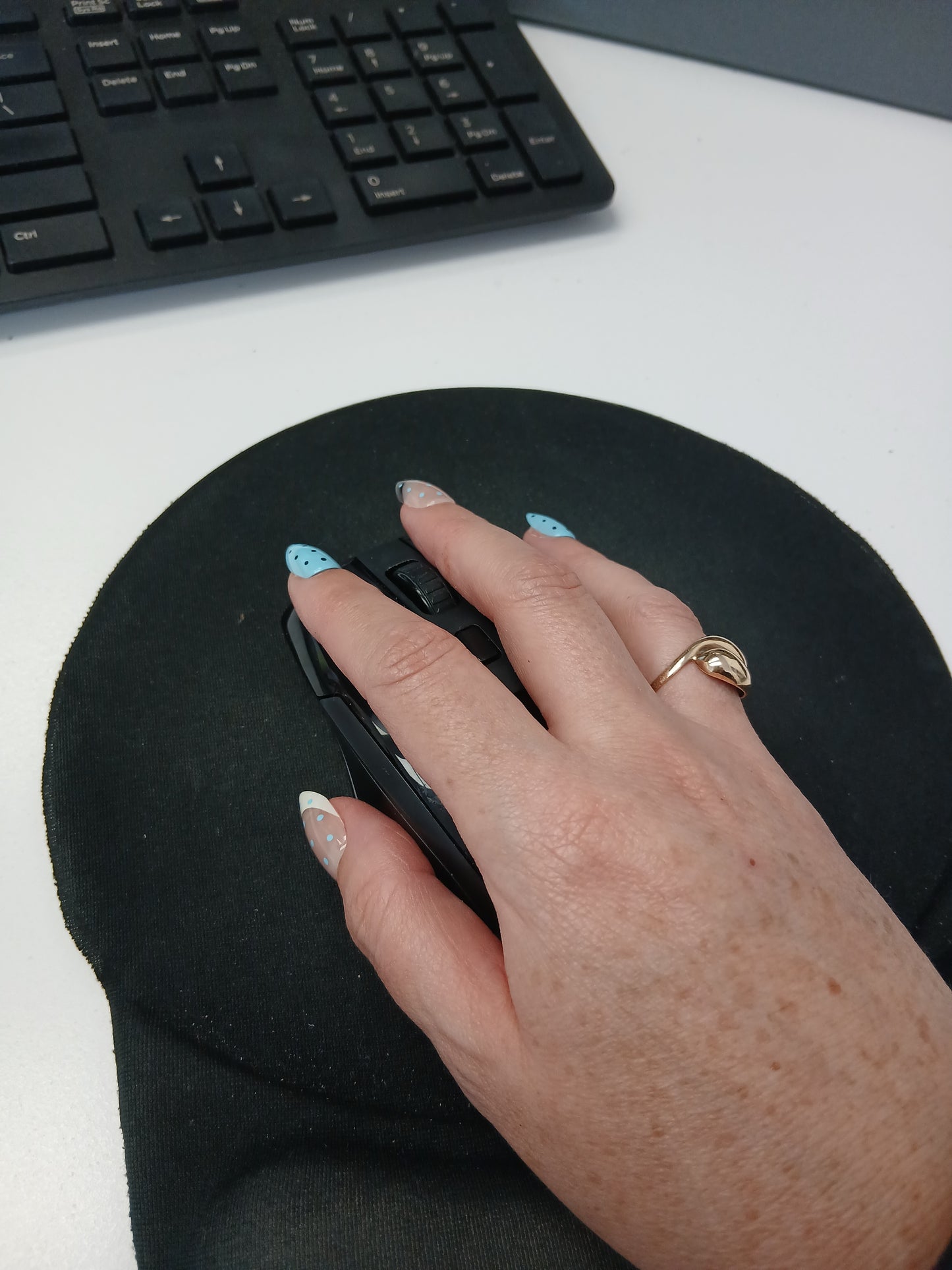 Blue Cashmere | Blue Polka Dot Press-On Nails