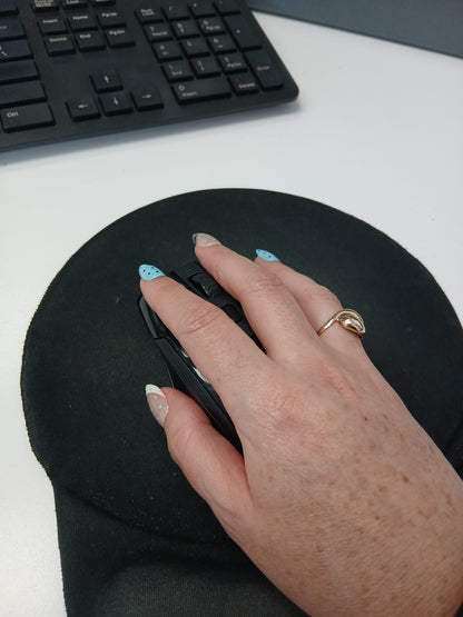 Blue Cashmere | Blue Polka Dot Press-On Nails