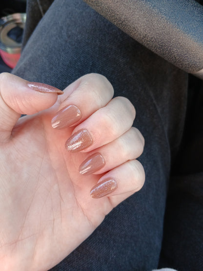Rosé Champagne | Pink Glitter & Pearlescent Press-On Nails