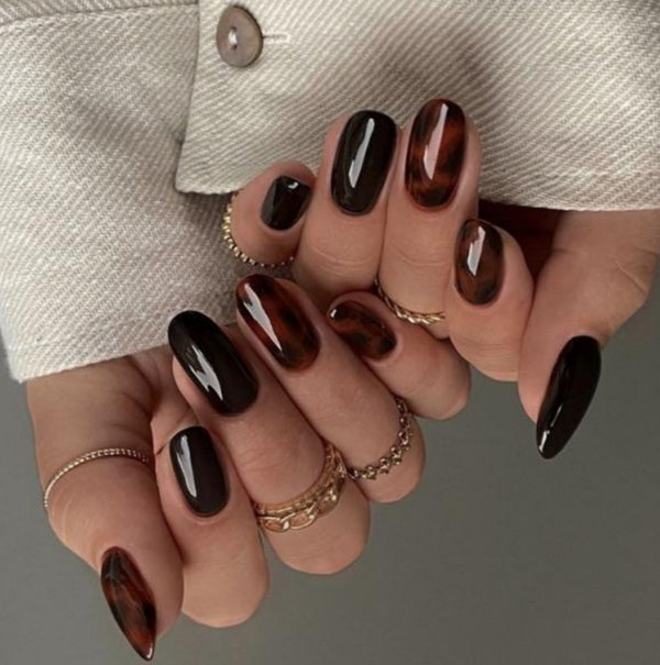 Tortoise Noir | Tortoiseshell & Black Press-On Nails