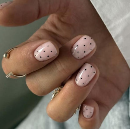 Ballet Blush | Blush Pink Polka Dot Press-On Nails